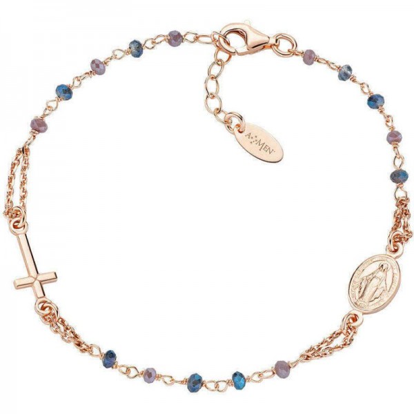 Immagine del Bracciale Amen Rosari in argento con cristalli donna BRO10RBLTO3
