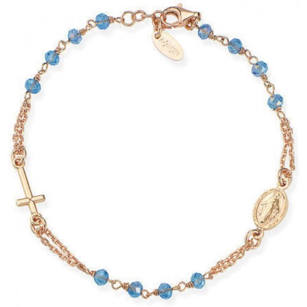Image of the Amen Silver Rosary Bracelet with crystals BRORC3