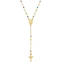 Collier Chapelet Amen en argent avec cristaux femme CRO10GARVE4