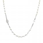 Buy Amen Silver Rosary Necklace with pearls for ladies CROBB3