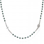 Buy Amen Silver Rosary Necklace with crystals CROBVB3