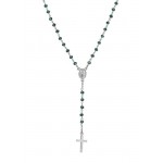 Buy Amen Silver Rosary Necklace with crystals for ladies CROBVB4