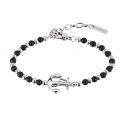 Men's Breil Bracelet Black Onyx TJ2407 Anchor