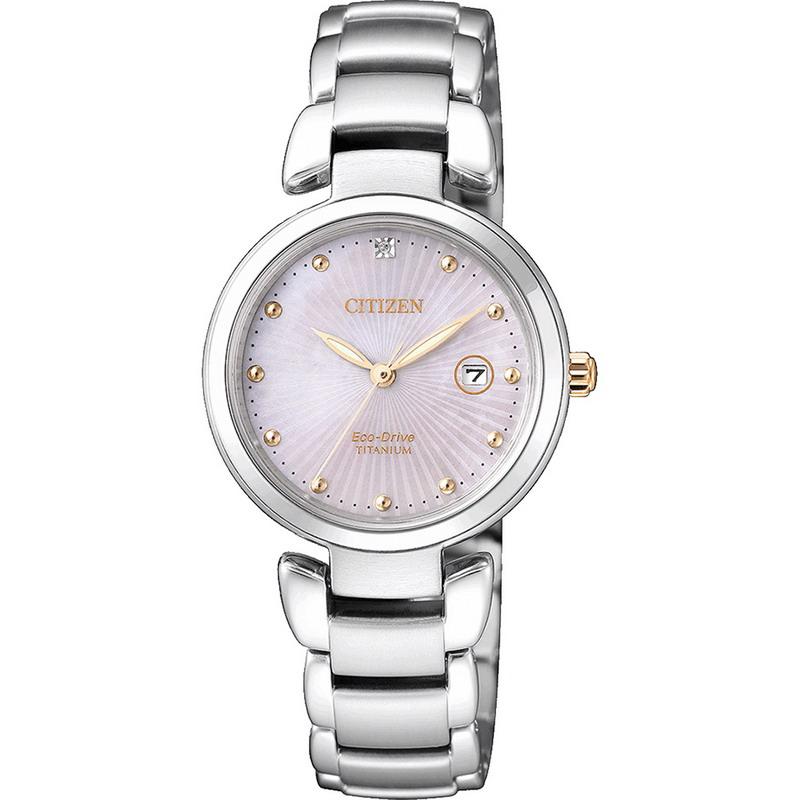 Women s Citizen Watch Super Titanium EW2506 81Y Diamond Mother of Pearl Crivelli Shopping