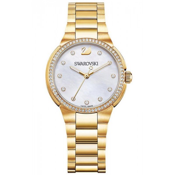 Buy Swarovski Ladies Watch City Mini Yellow Gold Tone 5221172 Mother of Pearl