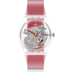 Swatch Unisexuhr Gent Clearly Red Striped GE292