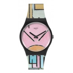 Acheter Montre Swatch MoMA Composition in Oval with Color Planes 1 by Piet Mondrian GZ350