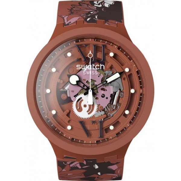 Купить Swatch Часы Big Bold Camoflower Cotton SB05C100