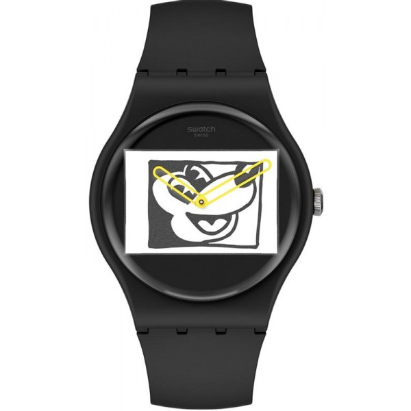 Buy Swatch Mickey Mouse Watch Mickey Blanc Sur Noir SUOZ337
