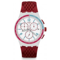 Купить Swatch Унисекс Часы Chrono Plastic Red Track SUSM403 Хронограф