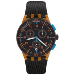Купить Swatch Унисекс Часы Chrono Plastic Orange Tire SUSO401 Хронограф